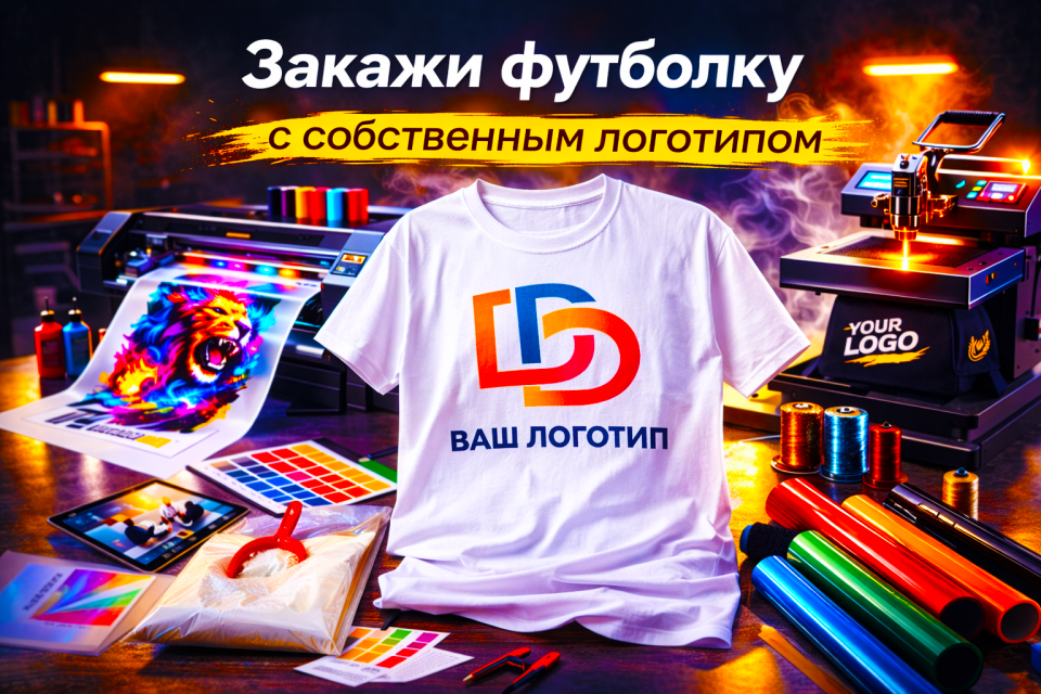 Закажи футболку с собственным логотипом