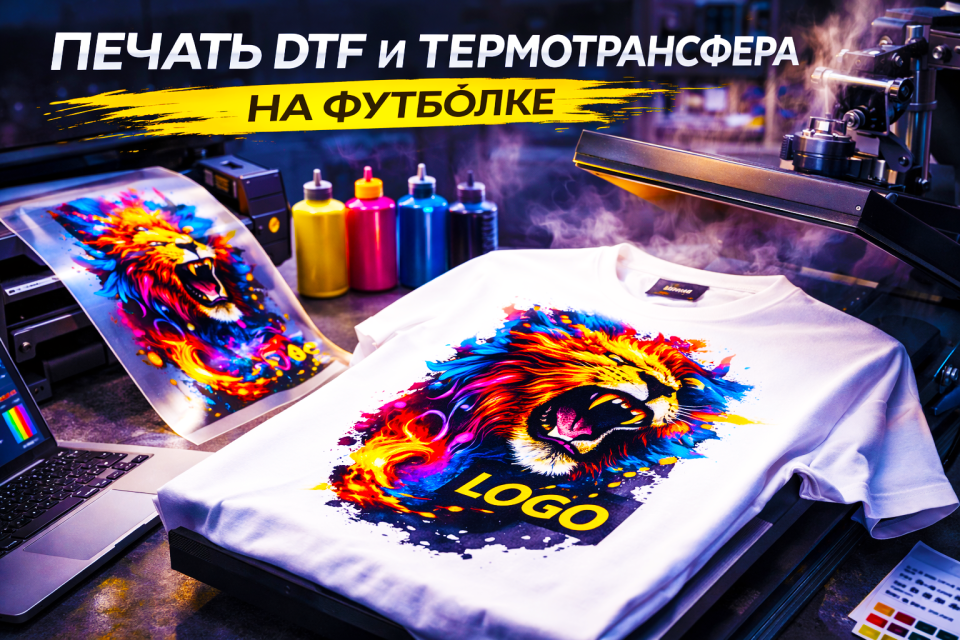 DTF печать на футболках
