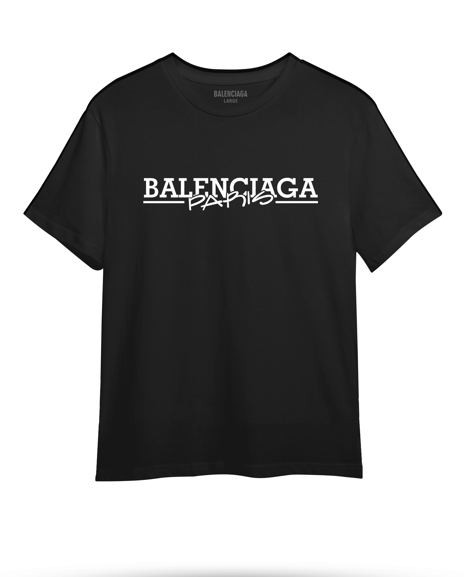 Футболка с логотипом Balenciaga -Paris-  -B-L